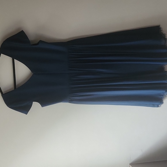 Dress the Population Corey V Neck Short Sleeve Chiffon Lace Trim Midi, Size Xxl - Picture 12 of 15